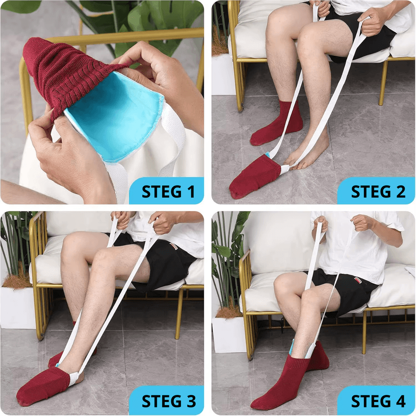 Slik bruker du strømpepåtrekkeren